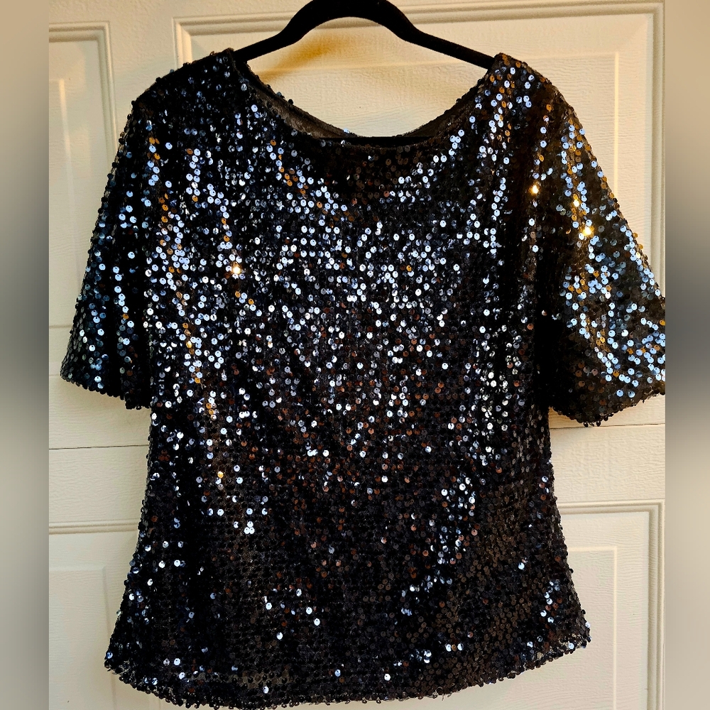 Fashion Women Sequins Cocktai Party Casual Top-Blouse
